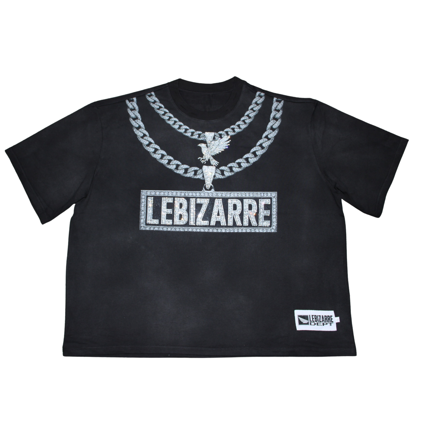 Black Iced Out Chain Tee