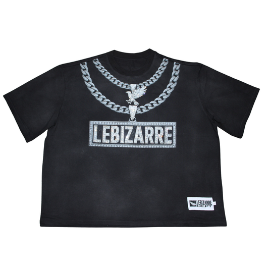 Black Iced Out Chain Tee