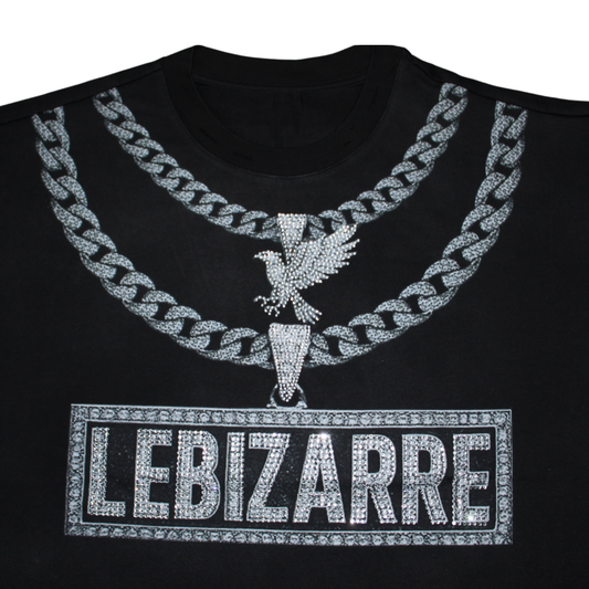 Black Iced Out Chain Tee