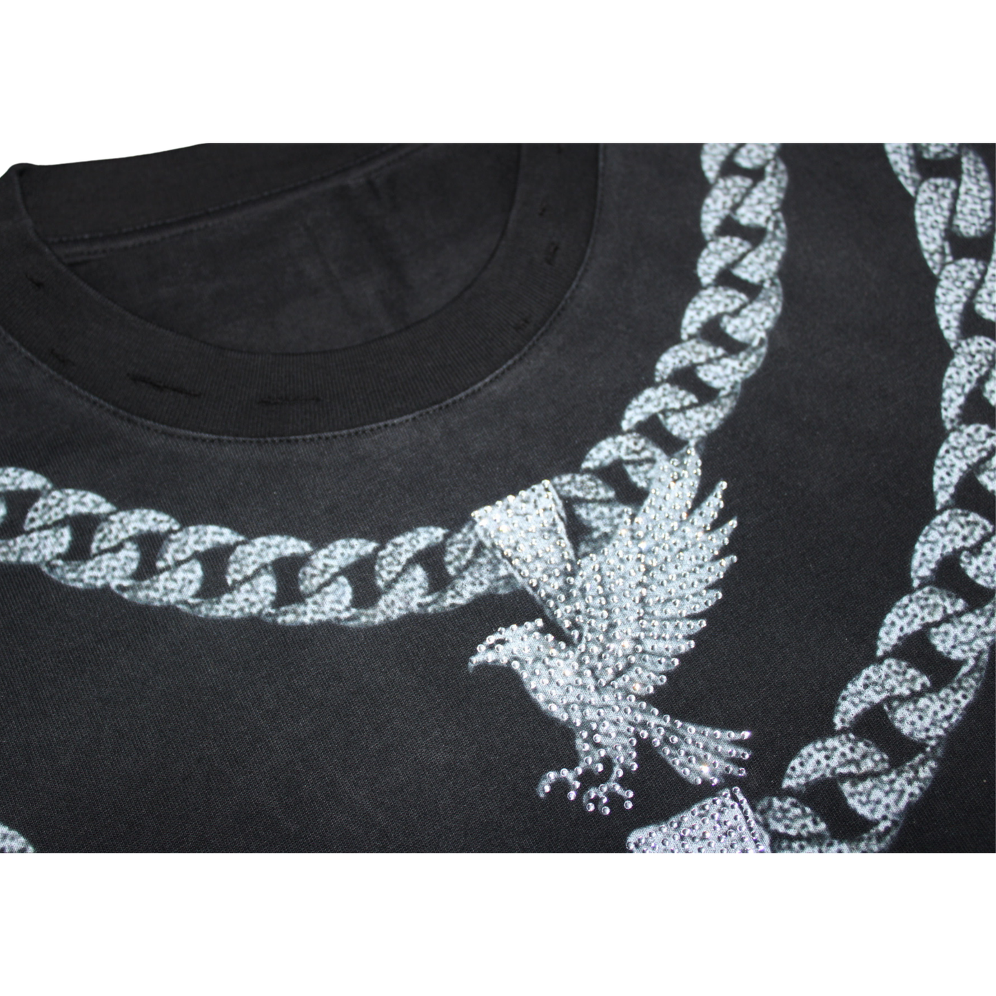 Black Iced Out Chain Tee