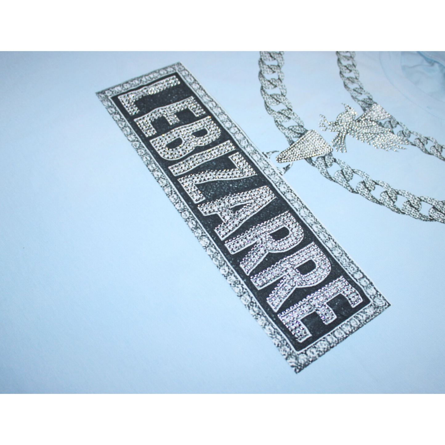 Baby Blue Iced Out Chain Tee